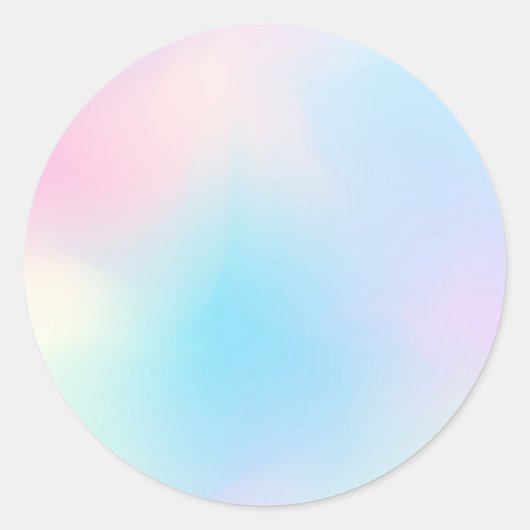 Faux Holographic Pastel Custom Trendy Ronde Sticker (Voorkant)