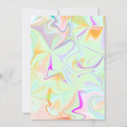 Faux Holographic Pink Bold Script Typografie Kaart (Achterkant)