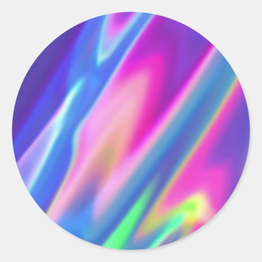 Faux Holographic Pink Paars Custom Trendy Ronde Sticker (Voorkant)