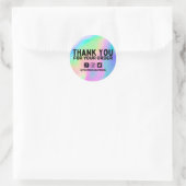 Faux Holographic Rainbow Business Hartelijk dank Ronde Sticker (Tas)