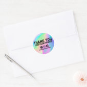 Faux Holographic Rainbow Business Hartelijk dank Ronde Sticker (Envelop)