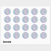 Faux Holographic Rainbow Custom Trendy Ronde Sticker (Vel)