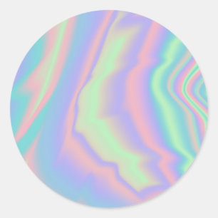 Faux Holographic Rainbow Custom Trendy Ronde Sticker