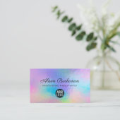 Faux Holographic Script Modern Makeup Artist Visitekaartje (Staand voorkant)