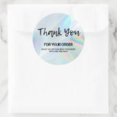 Faux Holographic Small Business Korting Ronde Sticker (Tas)