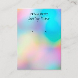 Faux Holographic Trendy Earring Display Card Visitekaartje