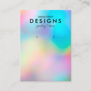 Faux Holographic Trendy Earring Display Card Visitekaartje