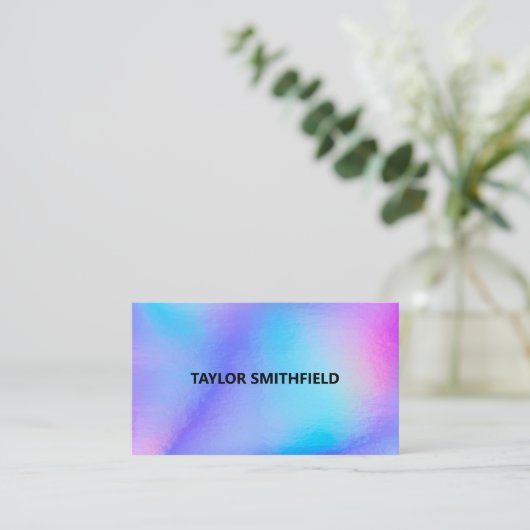 Faux Holographic Trendy Visitekaartje (Staand voorkant)