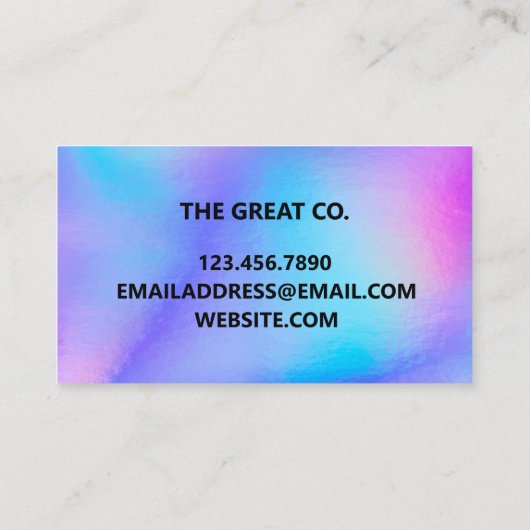 Faux Holographic Trendy Visitekaartje (Achterkant)