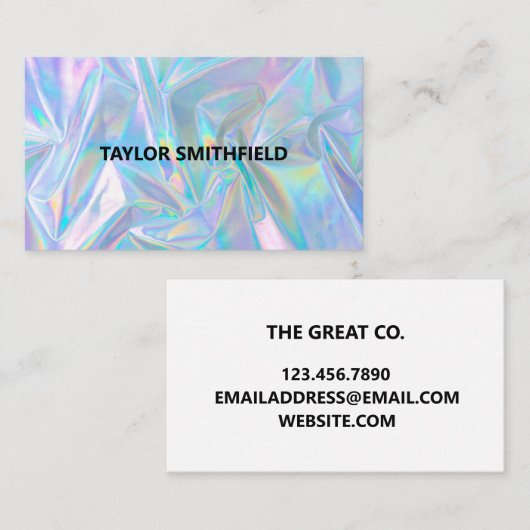 Faux Holographic Trendy Visitekaartje (Voorkant / Achterkant)