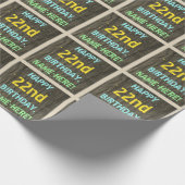 Faux Hood, Tekstverf, 22e verjaardag + Naam Cadeaupapier (Hoek)