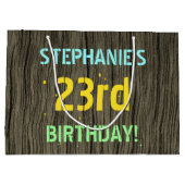 Faux Hood, Tekstverf, 23rd Birthday + Naam Groot Cadeauzakje (Achterkant)