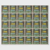 Faux Hood, Tekstverf, 29th Birthday + Naam Cadeaupapier (Vlak)