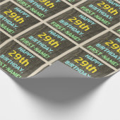 Faux Hood, Tekstverf, 29th Birthday + Naam Cadeaupapier (Hoek)