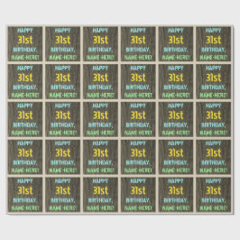 Faux Hood, Tekstverf, 31st Birthday + Naam Cadeaupapier