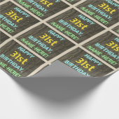 Faux Hood, Tekstverf, 31st Birthday + Naam Cadeaupapier (Hoek)