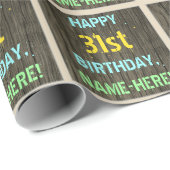 Faux Hood, Tekstverf, 31st Birthday + Naam Cadeaupapier (Rol Hoek)