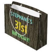 Faux Hood, Tekstverf, 31st Birthday + Naam Groot Cadeauzakje (Achterkant Gekanteld)