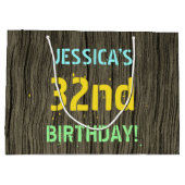 Faux Hood, Tekstverf, 32e verjaardag + Naam Groot Cadeauzakje (Achterkant)