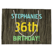 Faux Hood, Tekstverf, 36th Birthday + Naam Groot Cadeauzakje (Achterkant)