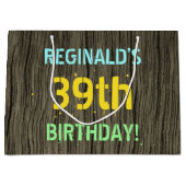 Faux Hood, Tekstverf, 39th Birthday + Naam Groot Cadeauzakje (Voorkant)