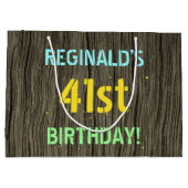 Faux Hood, Tekstverf, 41st Birthday + Naam Groot Cadeauzakje (Achterkant)