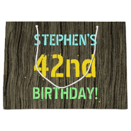 Faux Hood, Tekstverf, 42e verjaardag + Naam Groot Cadeauzakje