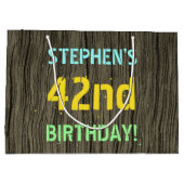 Faux Hood, Tekstverf, 42e verjaardag + Naam Groot Cadeauzakje (Achterkant)