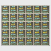 Faux Hood, Tekstverf, 44th Birthday + Naam Cadeaupapier (Vlak)