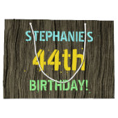 Faux Hood, Tekstverf, 44th Birthday + Naam Groot Cadeauzakje (Achterkant)