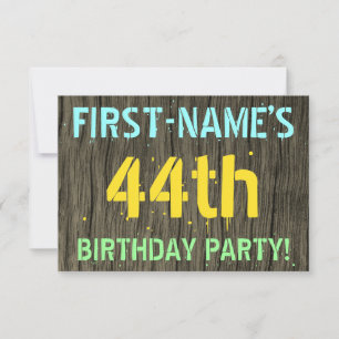 Faux Hood, Tekstverf, 44th Birthday + Naam Kaart