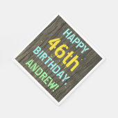 Faux Hood, Tekstverf, 46th Birthday + Naam Servet (Hoek)