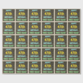 Faux Hood, Tekstverf, 47th Birthday + Naam Cadeaupapier