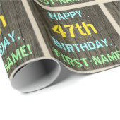 Faux Hood, Tekstverf, 47th Birthday + Naam Cadeaupapier (Rol Hoek)