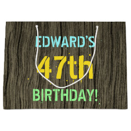 Faux Hood, Tekstverf, 47th Birthday + Naam Groot Cadeauzakje