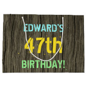 Faux Hood, Tekstverf, 47th Birthday + Naam Groot Cadeauzakje (Achterkant)