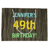 Faux Hood, Tekstverf, 49th Birthday + Naam Groot Cadeauzakje (Achterkant)