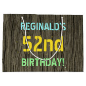 Faux Hood, Tekstverf, 52e verjaardag + Naam Groot Cadeauzakje (Achterkant)