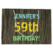Faux Hood, Tekstverf, 59th Birthday + Naam Groot Cadeauzakje (Achterkant)
