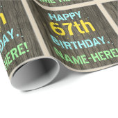 Faux Hood, Tekstverf, 67th Birthday + Naam Cadeaupapier (Rol Hoek)