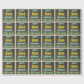 Faux Hood, Tekstverf, 83rd Birthday + Naam Cadeaupapier (Vlak)