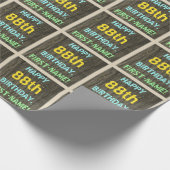 Faux Hood, Tekstverf, 88th Birthday + Naam Cadeaupapier (Hoek)