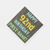 Faux Hood, Tekstverf, 92e verjaardag + Naam Servet (Hoek)