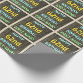 Faux Hood, Tekstweergave, 62e verjaardag + naam Cadeaupapier (Hoek)