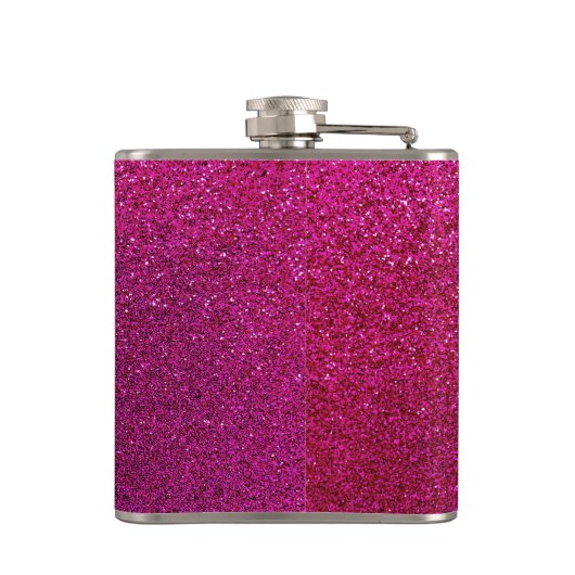 Faux Hot Pink Glitter Background Sparkle Heupfles (Achterkant)