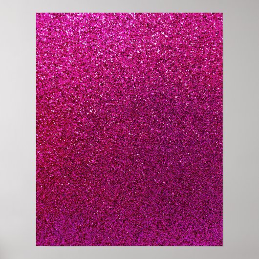 Faux Hot Pink Glitter Background Sparkle Poster (Voorkant)