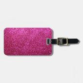 Faux Hot Pink Glitter Bagagelabel (Voorkant horizontaal)