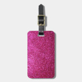 Faux Hot Pink Glitter Bagagelabel (Voorkant verticaal)