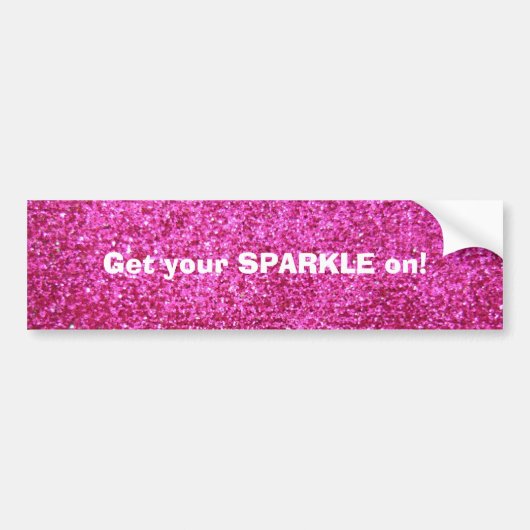 Faux Hot Pink Glitter Bumpersticker (Voorkant)