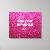 Faux Hot Pink Glitter Canvas Afdruk (Voorkant)